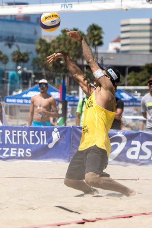 Gustavo Albrecht Carvalhaes digs a hard driven spike